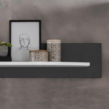 Wohnwand >Isla< in (Hochglanz-)Weiß, Anthrazit - 340x200x46,4cm (BxHxT)