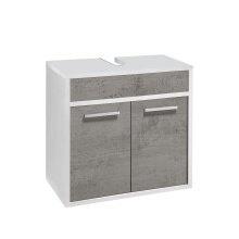 Unterschrank >Sunset< in Beton/Weiss - 57x54,5x35,2cm (BxHxT)