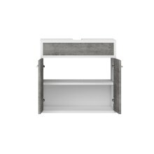 Unterschrank >Sunset< in Beton/Weiss - 57x54,5x35,2cm (BxHxT)