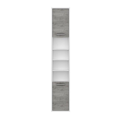 Seitenschrank >Sunset< in Beton/Weiss - 33x185,6x33cm (BxHxT)