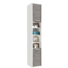 Seitenschrank >Sunset< in Beton/Weiss - 33x185,6x33cm (BxHxT)