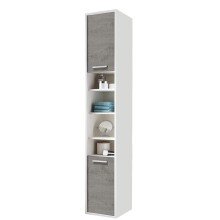 Seitenschrank >Sunset< in Beton/Weiss - 33x185,6x33cm (BxHxT)