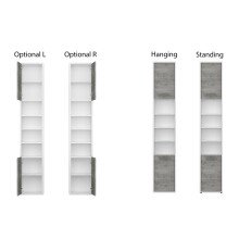 Seitenschrank >Sunset< in Beton/Weiss - 33x185,6x33cm (BxHxT)
