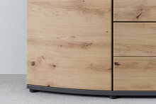 Sideboard >Flori< in Artisan-Eiche Anthrazit - 160x86,8x41,6cm (BxHxT)