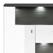 Highboard >Trendy< in Weiss/Grau - 160x120,4x41,6cm (BxHxT)