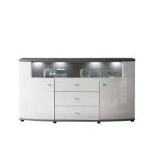 Sideboard >Gate< in Weiss/Grau - 160x86,8x41,6cm...