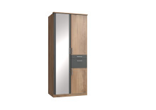Kleiderschrank >Kalindi I< in Plankeneiche Graphit...