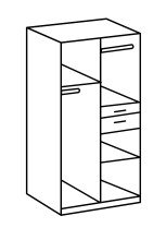 Kleiderschrank >Kalindi I< in Plankeneiche Graphit - 90x198x58cm (BxHxT)