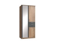Kleiderschrank >Kalindi I< in Plankeneiche Graphit...