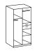 Kleiderschrank >Kalindi I< in Weiß Graphit - 90x198x58cm (BxHxT)
