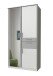 Kleiderschrank >Kalindi I< in Weiß Beton lichtgrau - 90x198x58cm (BxHxT)