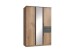 Kleiderschrank >Kalindi II< in Plankeneiche Graphit - 135x198x58cm (BxHxT)