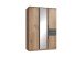 Kleiderschrank >Kalindi II< in Plankeneiche Graphit - 135x198x58cm (BxHxT)