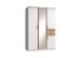 Kleiderschrank >Kalindi II< in Weiß Plankeneiche - 135x198x58cm (BxHxT)