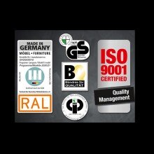 Kleiderschrank >Kalindi II< in Weiß Beton lichtgrau - 135x198x58cm (BxHxT)