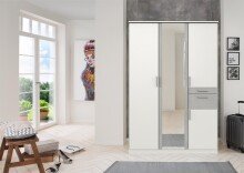 Kleiderschrank >Kalindi II< in Weiß Beton...