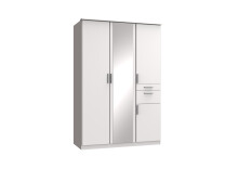 Kleiderschrank >Kalindi II< in Weiß -...