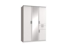Kleiderschrank >Kalindi II< in Weiß -...