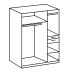 Kleiderschrank >Kalindi II< in Weiß - 135x198x58cm (BxHxT)