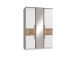 Kleiderschrank >Kalindi III< in Weiß Plankeneiche - 135x198x58cm (BxHxT)