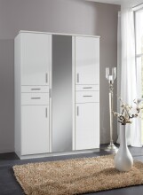 Kleiderschrank >Kalindi III< in Weiß -...