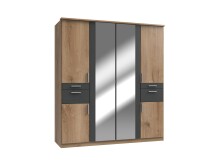 Kleiderschrank >Kalindi IV< in Plankeneiche Graphit...