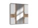Kleiderschrank >Kalindi IV< in Weiß Plankeneiche - 180x198x58cm (BxHxT)