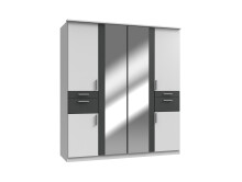 Kleiderschrank >Kalindi IV< in Weiß Graphit -...