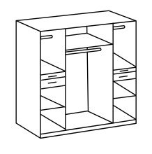 Kleiderschrank >Kalindi IV< in Weiß Graphit - 180x198x58cm (BxHxT)