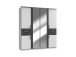 Kleiderschrank >Kalindi IV< in Weiß Graphit - 180x198x58cm (BxHxT)