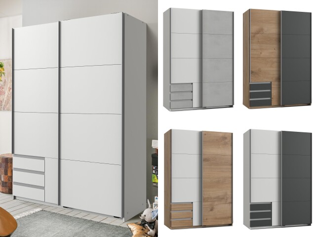Schwebetürenschrank >Eugenio< in  - 135x198x64cm (BxHxT)