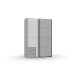 Schwebetürenschrank >Eugenio< in Weiß Beton lichtgrau - 135x198x64cm (BxHxT)