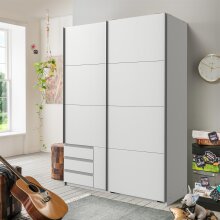 Schwebetürenschrank >Eugenio< in Weiß -...