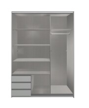 Schwebetürenschrank >Eugenio< in Weiß Graphit - 135x198x64cm (BxHxT)