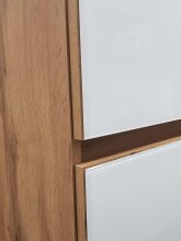 Hängeschrank >Oulu< in Glas Weiß - 40x64x20cm (BxHxT)