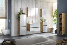 Hängeschrank >Oulu< in Glas Weiß - 40x64x20cm (BxHxT)