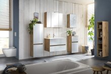 Hängeschrank >Oulu< in Glas Weiß - 40x64x20cm (BxHxT)