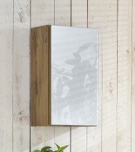 Hängeschrank >Oulu< in Glas Weiß - 40x64x20cm (BxHxT)