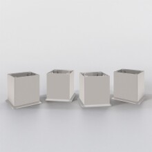 Unterschrank >Oulu< in Glas Weiß - 40x79x35cm (BxHxT)