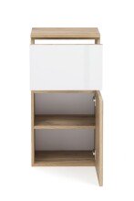 Unterschrank >Oulu< in Glas Weiß - 40x79x35cm (BxHxT)