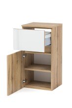 Unterschrank >Oulu< in Glas Weiß - 40x79x35cm (BxHxT)