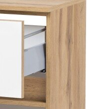 Unterschrank >Oulu< in Glas Weiß - 40x79x35cm (BxHxT)