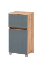 Unterschrank >Oulu< in Glas Grau - 40x79x35cm (BxHxT)