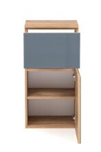Unterschrank >Oulu< in Glas Grau - 40x79x35cm (BxHxT)