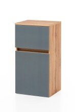 Unterschrank >Oulu< in Glas Grau - 40x79x35cm (BxHxT)