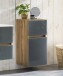 Unterschrank >Oulu< in Glas Grau - 40x79x35cm (BxHxT)
