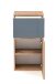 Unterschrank >Oulu< in Glas Grau - 40x79x35cm (BxHxT)