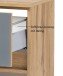 Unterschrank >Oulu< in Glas Grau - 40x79x35cm (BxHxT)