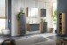 Unterschrank >Oulu< in Glas Grau - 40x79x35cm (BxHxT)