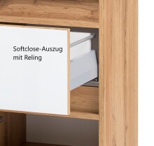 Seitenschrank >Oulu< in Glas Weiß - 40x180x35cm (BxHxT)